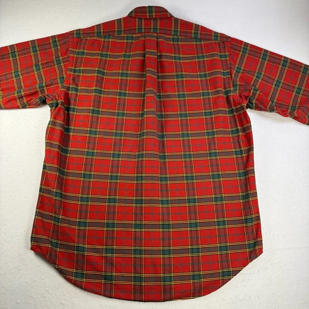 Ralph Lauren Shirt Men’s Medium Plaid Button Down Crest Logo - Picture 3 of 15
